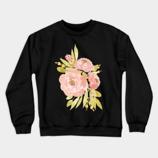 Blush pink watercolor roses Crewneck Sweatshirt